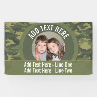 Banderoles Photo avec Camouflage Green et texte personnalisé