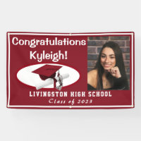 Photo Cardinal Red & White Vinyl Graduation