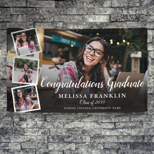 Banderoles Photo Collage Modern Graduation Party (Photo Collage Modern Graduation Party Banner)