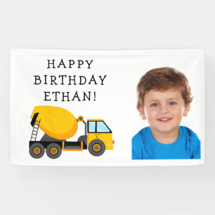 Banderoles Photo d'anniversaire d'enfant avec camion de cimen