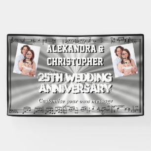 Banderoles Photo de coutume d'anniversaire de noces d'argent