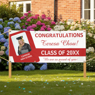 Banderoles Photo de remise de diplômes Félicitations Carte ro