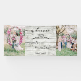 Banderoles Photo de Rustic Wood mariage Bienvenue