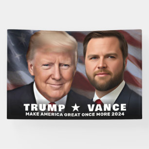 Banderoles Photo de Trump Vance 2024 Campagne grand intérieur