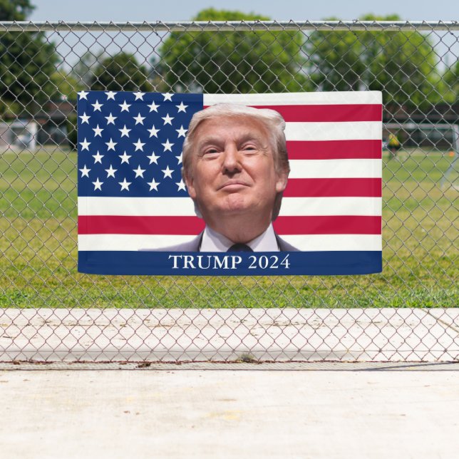 Banderoles Photo Donald Trump - Président 2024 (En situation)