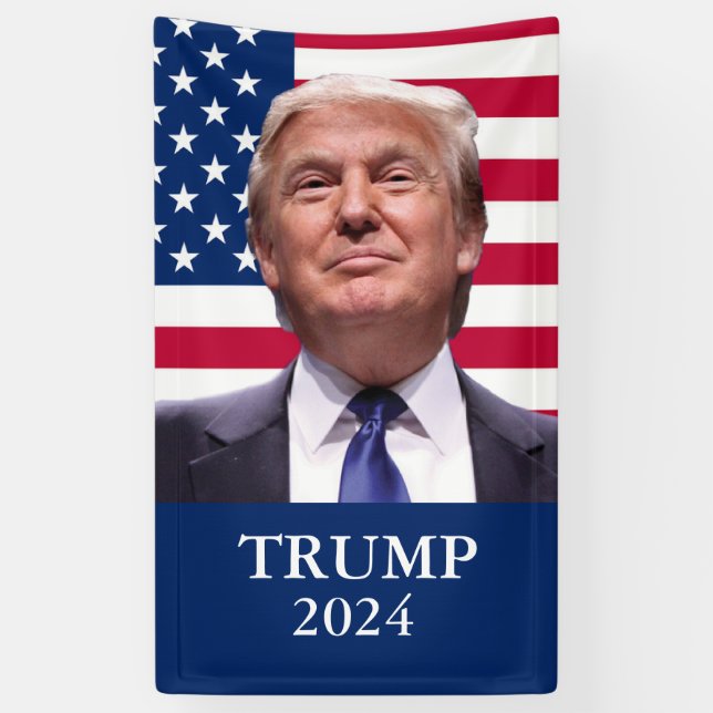 Banderoles Photo Donald Trump - Président 2024 (Vertical)