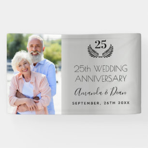 Banderoles photo du 25e anniversaire du mariage d'argent