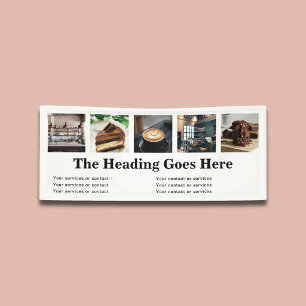 Banderoles Photo Entreprise Gras Serif Minimaliste Blanc