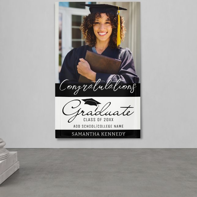 Banderoles Photo Graduation Félicitations Grad 2025 Noir (Créateur téléchargé)