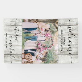 Banderoles Photo mariage moderne en bois rustique Accueil