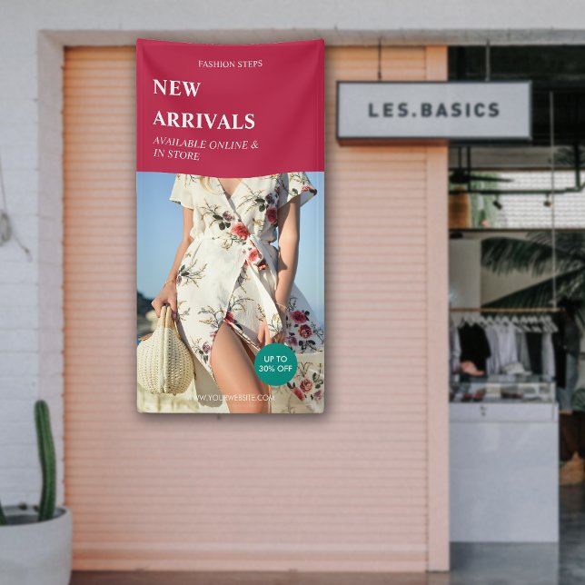 Banderoles photo moderne - Promo produit arrivée (custom Photo Modern New Arrivals Product Promo Banner)