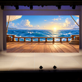 Banderoles Photo panoramique de l'horizon océanique sur le po