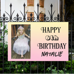 Banderoles Photo personnalisée et âge Joyeux anniversaire