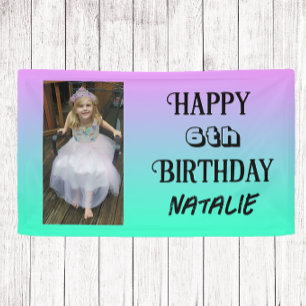 Banderoles Photo personnalisée et âge Joyeux anniversaire