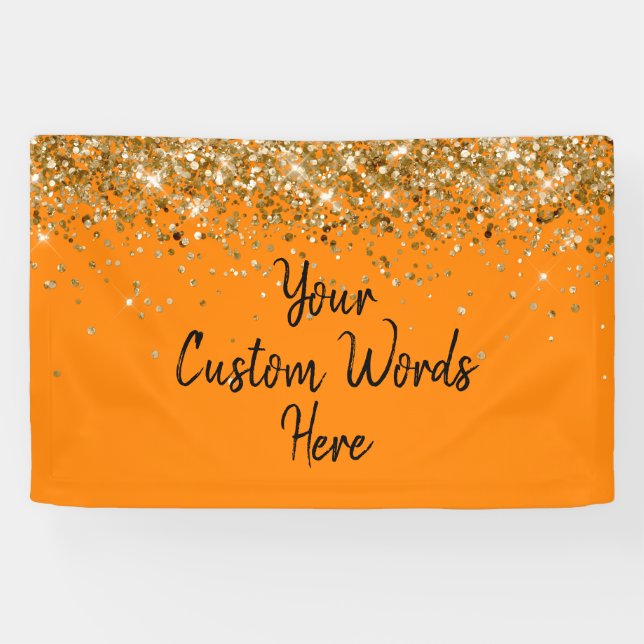 Banderoles Photobooth personnalisé pour anniversaire orange e (Horizontal)