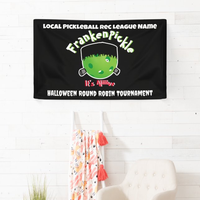 Banderoles Pickleball Halloween - FrankenPickle - It's Alive (En situation)