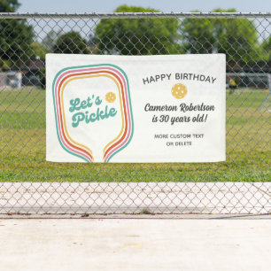 Banderoles Pickleball Party Pickle Retro Stripe Custom