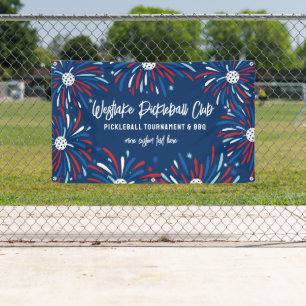 Banderoles Pickleball Tournament Party Patriotique feux d'art