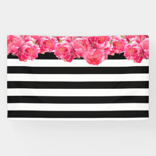 Banderoles Pies roses brillantes Fond Floral