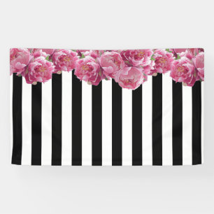Banderoles Pies roses Fond Floral
