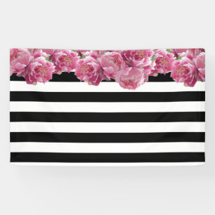 Banderoles Pies roses Fond Floral