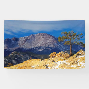 Banderoles Pikes Peak avec arbre en avant-plan