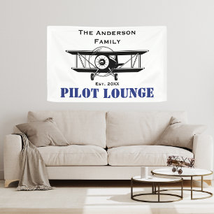 Banderoles Pilote Lounge Cool Avion Aéronautique Personnalisé