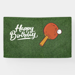Banderoles Ping Pong sur l'herbe verte Joyeux anniversaire