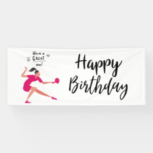Banderoles Ping Pong tennis de table Anniversaire Fille pour 
