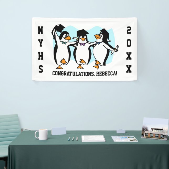 Banderoles Pingouins diplômés (Salon professionnel)