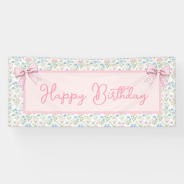 Banderoles Pink and Blue Grandmillennial Happy Birthday