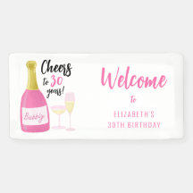 Pink Cheers à 30 ans bubbly 30e anniversaire fête