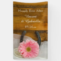 Pink Daisy et Horseshoe Country Western Mariage