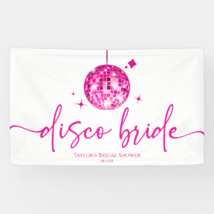 Banderoles Pink Disco Ball Disco Bride Fête des mariées
