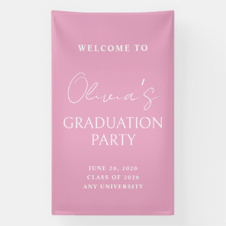 Banderoles Pink, graduation party welcome sign