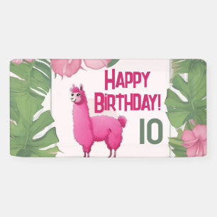 Banderoles Pink Joyeux Lama souriant