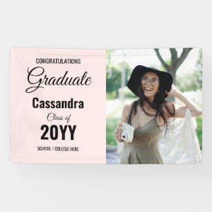 Banderoles Pink Modern Classic Photo Graduation
