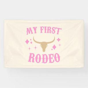 Banderoles Pink My First Rodeo Cowgirl 1er Anniversaire