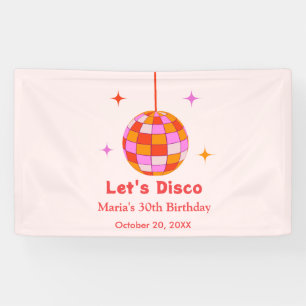 Banderoles Pink Orange Disco Ball Let's Disco Anniversaire