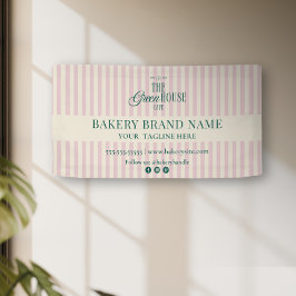 Banderoles Pink Preppy Stripes Bakery Logo Event Display 