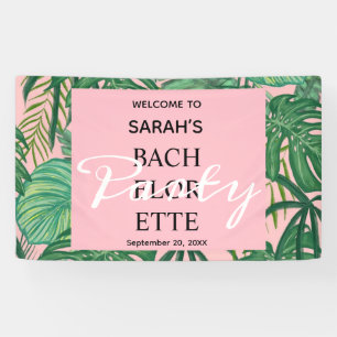 Banderoles Pink Tropical Beach Palm Bachelorette Bienvenue