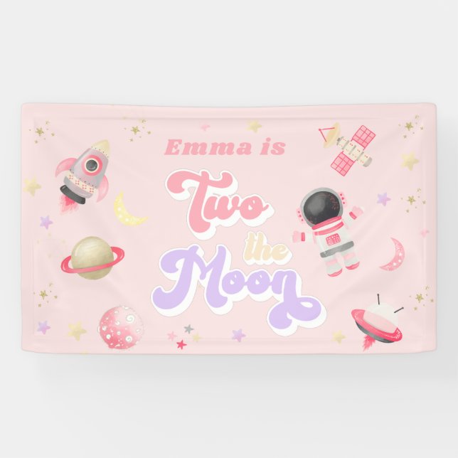 Banderoles Pink Two l'espace de la Lune Anniversaire (Horizontal)