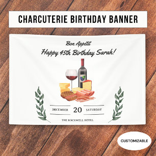 Banderoles Pique-nique de charcuterie et de vin pour un anniv