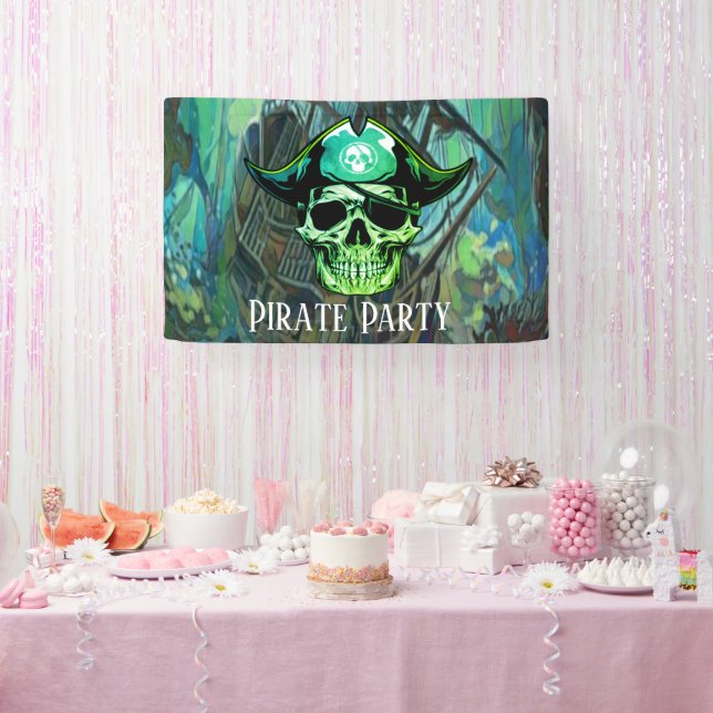 Banderoles Pirate Anniversaire Crâne Capitaine Jack (Fête)
