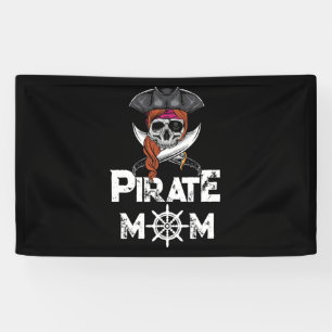 Banderoles Pirate Maman Jolly roger Crâne et os croisés Dra