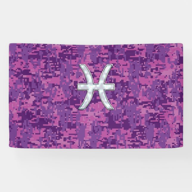 Banderoles Pisces Zodiac Connexion Fuchsia Camion numérique r (Horizontal)