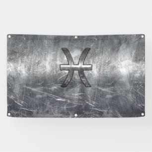 Banderoles Pisces Zodiac Connexion Grunge Silver Steel Style