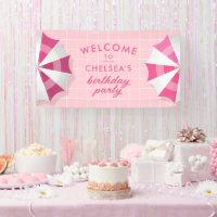 Piscine rose fête anniversaire Bienvenue