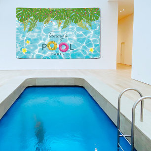 Banderoles Piscine tropicale Piscine de fête Anniversaire