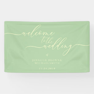 Banderoles Pistache Simple Moderne Bienvenue au Mariage